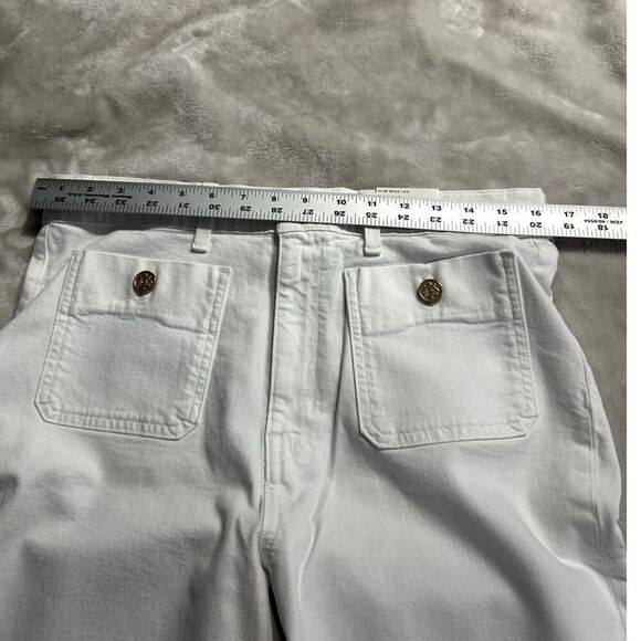 J.Crew Sailor Slim Wide-Leg Jean Women's 30T Tall White Patch Pockets NWT - Picture 10 of 14
